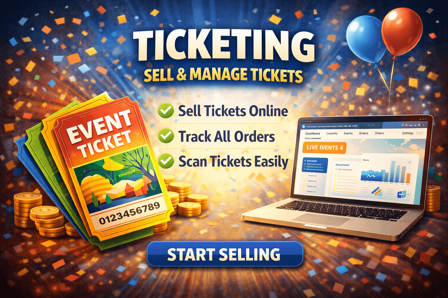 Tixoola ticketing — presales, QR entry, unified checkout